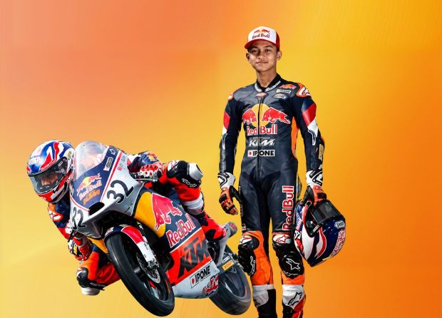 A 16-YEAR-OLD FROM SLEMAN STARTED 17TH. HE FINISHED FIRST. INDONESIA RAYA PLAYED AT JEREZ.