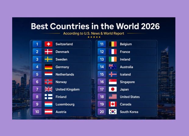 SWITZERLAND IS STILL #1 — AND INDONESIA JUST RANKED 62ND