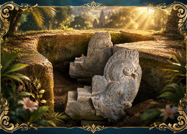 INDONESIA'S BIGGEST STONE MONSTER WAS BURIED IN A KEDIRI RICE FIELD FOR 1,000 YEARS